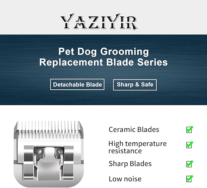 Pet Dog Grooming Detachable Ceramic Blades Kit,Compatible with Andis,Oster A5,Wahl KM10 Clippers,Cut Length 1/100"(0.25mm) to 3/4" (19mm),12 Pack (12 Pack)