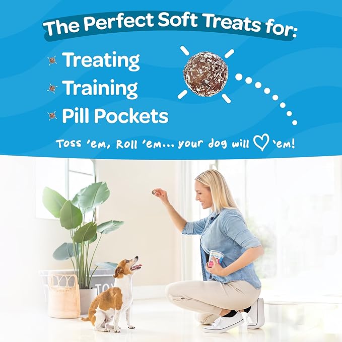 Pumpkin Dog Treats with Cranberry & Apple - Healthy Dog Treats - Soft, Natural, Grain Free, Low Calorie, Gluten Free, Non-GMO, Clean & Nutritious Ingredients - 18pk