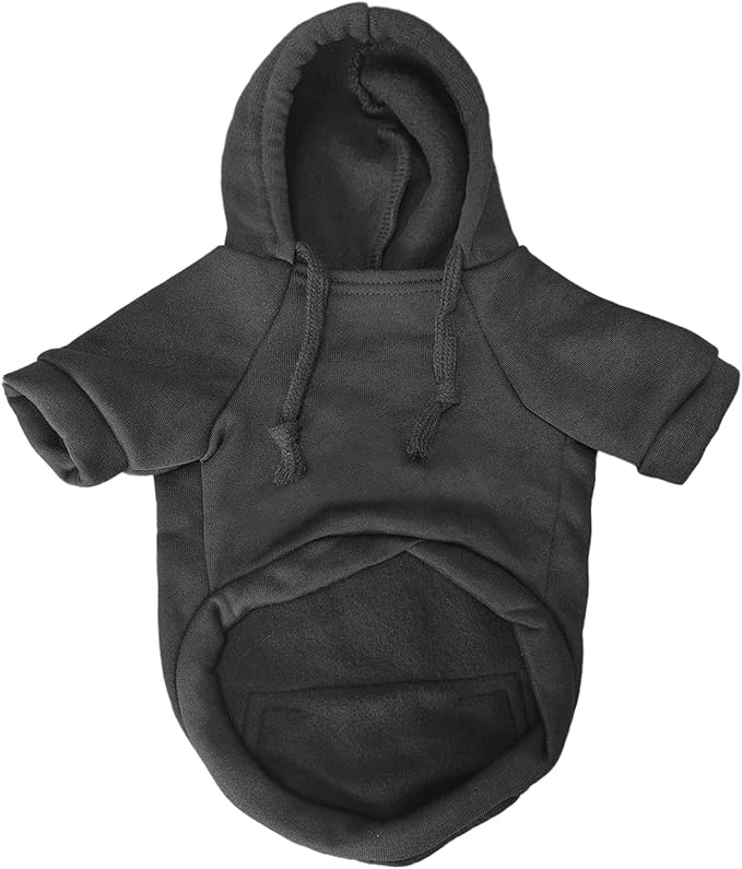Jecikelon Pet Dog Cold Weather Coat with Pocket Winter Dog Hoodie Warm Puppy Clothes for Small Dogs Chihuahua Clothing (Black, X-Large)