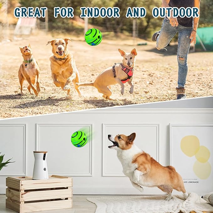 HYQ Interactive Squeaky Dog Ball - 2.75 Inch Toy for Small, Medium, Large Dogs and Puppies to Keep Them Busy