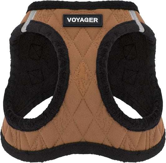 Best Pet Supplies - All Weather Mesh / Plush, Reflective, No Pull Harness for Small, Medium Dogs, Cats - Secure with Hook & Loop Fastener, Buckle, Double D-Rings - Beige Plush, M