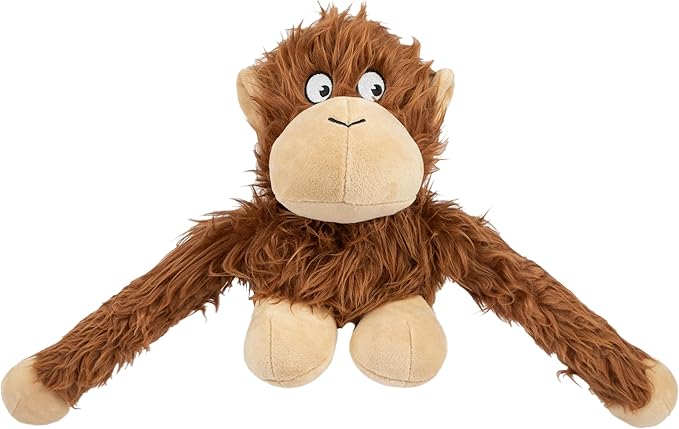 Best Pet Supplies Interactive Squeaky Dog Chew Toy, Ideal Dog Toys for Chewers, Small, Medium & Large Dogs, and Fetch Lovers - O-Hug-Atan (Brown), Large