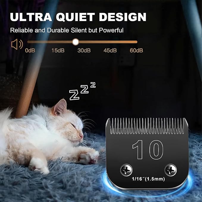4PCS Dog Grooming Blades Compatible with Andis Dog Clippers Blades,Dog Clipper Blades Compatible with Oster A5,Wahl km10 Dog Clippers,Stainless-Steel Blade Sharp,Size:10+4FC+5FC+7FC