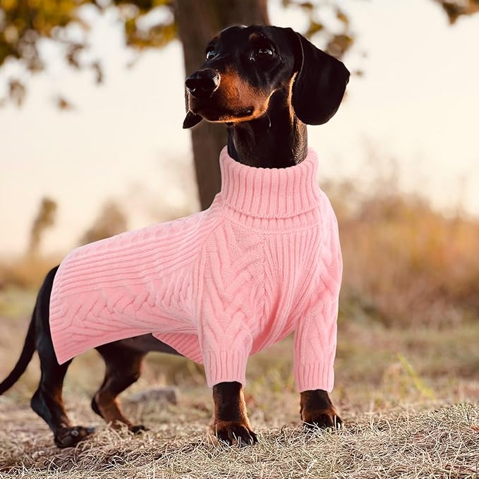 ASENKU Extra-Large Dog Sweater, Dog Sweaters for Extra Large Dogs, Pet Sweatshirt Apparel Turtleneck Pullover Winter for Doberman, Great Dane (Pink, 3XL)