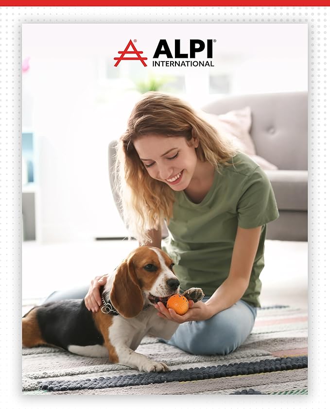 ALPI Chomp Ball - Durable Chew Toys for Dogs & Other Pets - Stimulating Dog Toys for Aggressive Chewers - Soft Dog Chews - 3-Pack, Orange
