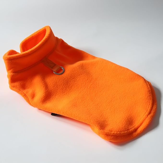 JACKO & CO - Fleece Vest Dog Sweater with Leash Ring - Soft, Warm & Lightweight Pullover Coat for Small & Medium Dogs, Puppies & Cats - Cozy Fall/Winter/Spring Pet Jacket (Pumpkin, Small 2-4lbs)