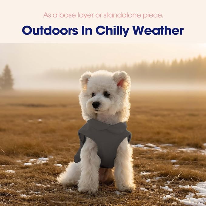 FUAMEY Dog Fleece Vest for Large Dogs,Warm Stretchy Dog Sweatshirts Pullover with Leash Hole Dogs Sweater Soft Pet Turtleneck Cozy Pet Vest Lightweight Sleeveless Grey XXL