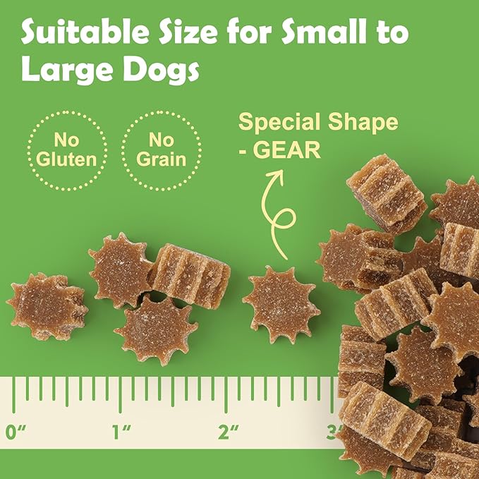 MON2SUN Grain-Free Soft Dog Treats, Gear-Shaped Training Treats for Puppy to Senior, Chicken Flavor, Low Calorie & Gluten-Free, 10.6 oz