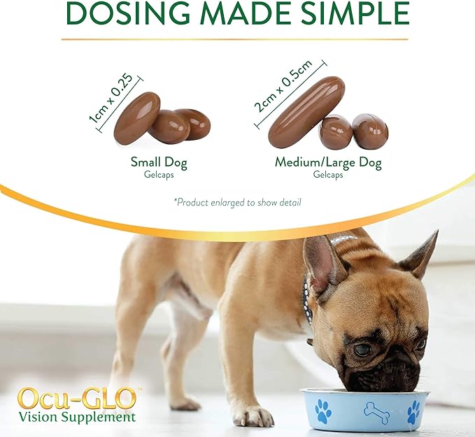 Ocu-GLO Canine Vision Supplement for Small Dogs 10 lb and Under-90 Liquid Gel Caps