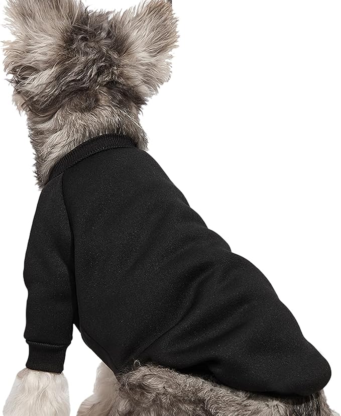 Puppy Sweater for Small Dogs Clothes Warm Winter Cat Clothe Pet Sweatshirt Knitwear Doggie Kitten Clothing, Black, X-Small