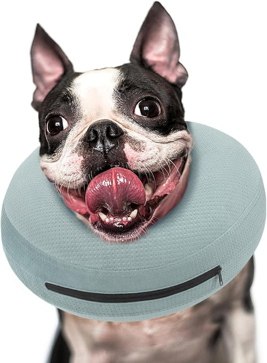 Supet Inflatable Dog Cone Collar Alternative for Large, Medium, & Small Dogs & Puppies - Soft, After Surgery