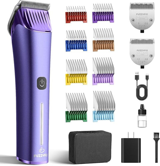 Professional Dog Grooming Clipper with Replacement Blade, 5-in-1 Adjustable Blade Cordless Pet Grooming Kit 2 Speed Trimmer Hair Shaver with Detachable Metal Combs Nova for Animal Horse
