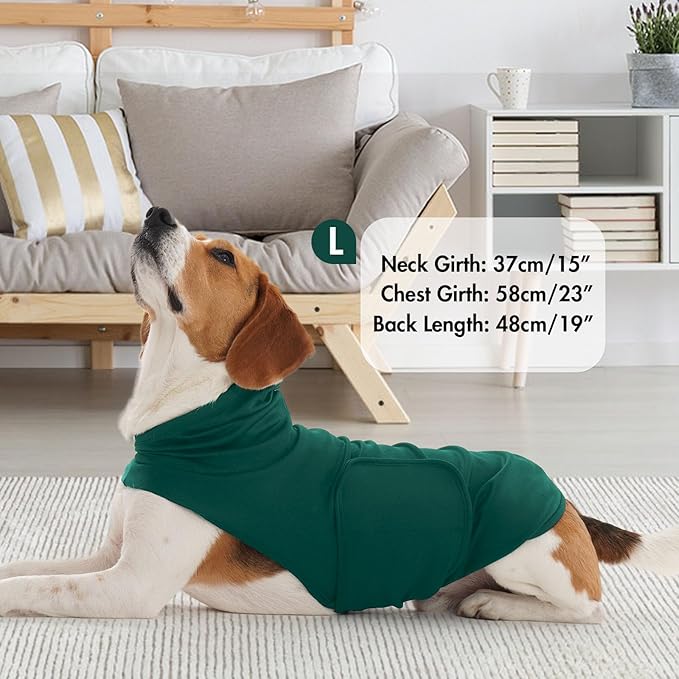 X-Large Dog Fireworks Anxiety Vest with Adjustable Chest,Hood Neck Wraps,Soft Lightweight Calming Shirt for Lightning,Storms,Separation,Home Alone(DarkGreen)