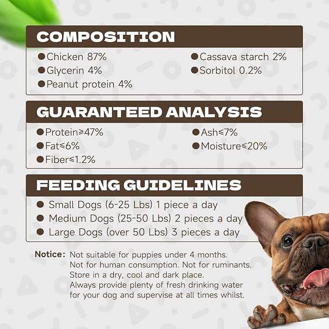 Chicken Rings Dog Treats, Natural Chicken Breast Jerky Rawhide-Free Soft Chews Healthy Dog Training Treats for Small Medium Large Breed 10.54oz