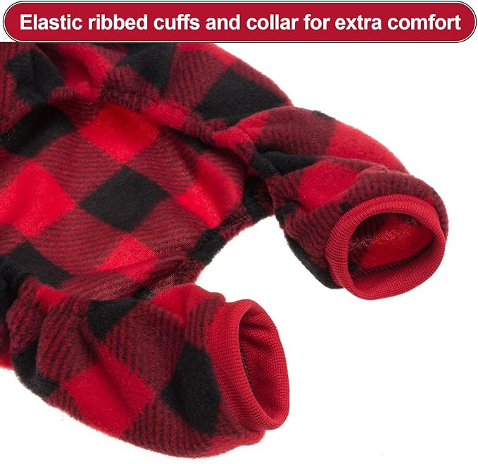 SCENEREAL Dog Pajamas for Small to Large Dogs Soft Pet Sweater Clothes Warm Puppy Onesie Outfits for Doggie Winter Christmas - Dog Jammies Pjs