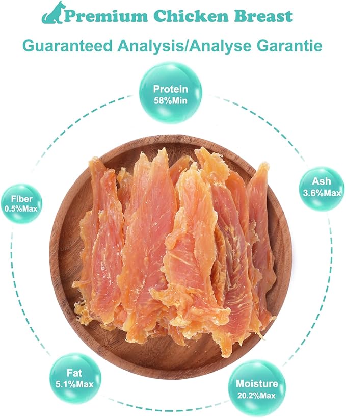 Chicken Jerky for Dogs Treats Training Snacks Dog Chew Treats Rawhide Free for Small and Large Dog 1lb/454g