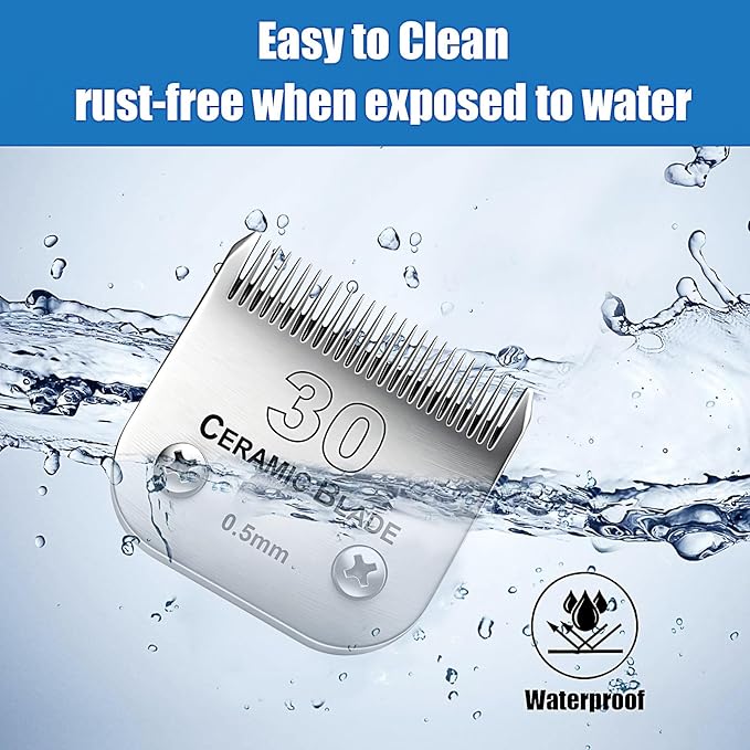 Dog Grooming Replacement Blades Compatible with Andis Dog Clipper, Dog Clipper Blades Compatible with Oster A5,Wahl KM-10 Series Dog Clipper,#30 Blades (0.5mm)