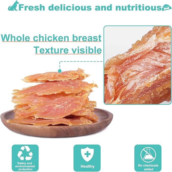 Chicken Jerky for Dogs Treats Training Snacks Dog Chew Treats Rawhide Free for Small and Large Dog 0.5lb/227g