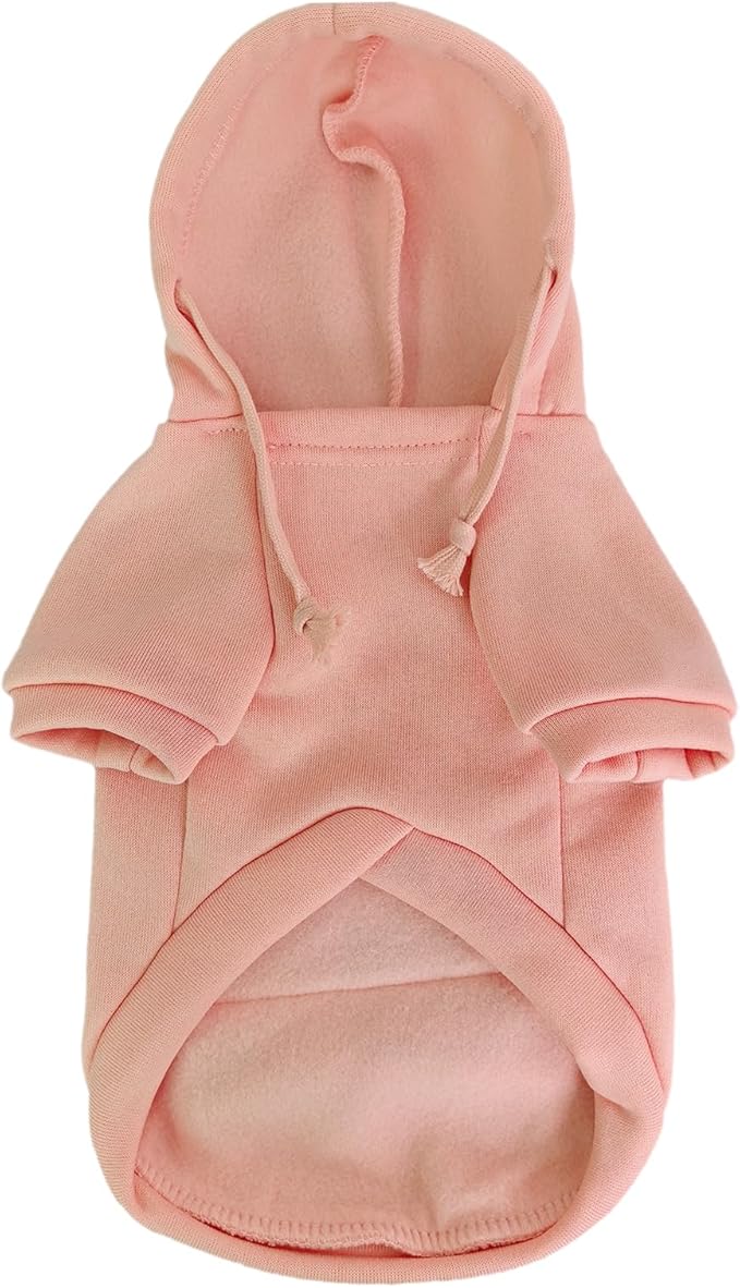 Jecikelon Pet Dog Cold Weather Coat with Pocket Winter Dog Hoodie Warm Puppy Clothes for Small Dogs Chihuahua Clothing (Pink, XX-Small)