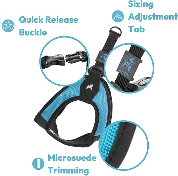 Gooby Escape Free Easy Fit Harness - Red, X-Small - No Pull Step-in Patented Small Dog Harness with Quick Release Buckle - Perfect On The Go No Pull Harness for Small Dogs or Medium Dog Harness