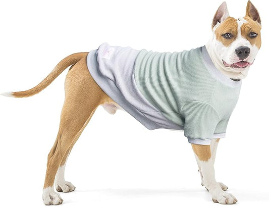 Extra Large Dog Sweaters Warm Clothes Pullover Sweatshirts for Labrador Rottweiler Great Dane, Green Grey, 4X-Large