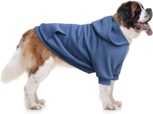 Extra Large Dog Clothes Hoodies Zip Up Sweaters for Big Dogs Alaskan Caucasian Sheepdog Blue 7XL