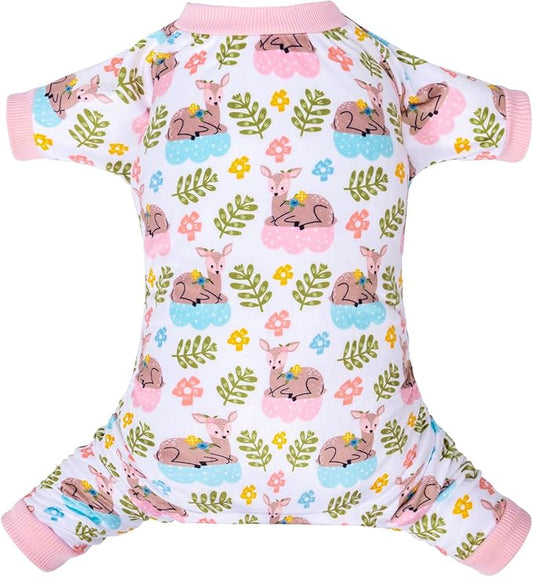 CuteBone Small Dogs Outfit Soft Puppy Onesies Pjs Dog Pajamas Pet Coat Cat Apparel Comfy Doggie Jumpsuit Bodysuit for All Seasons P286L