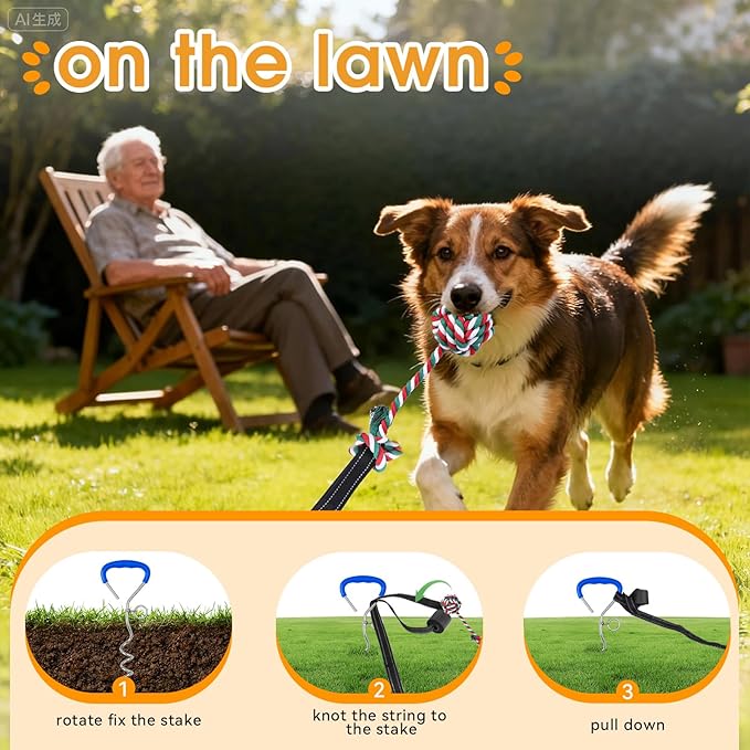 HOPET Dog Bungee Tug Toy for Dogs, Dog tug of war Toy,Outdoor Interactive Toys