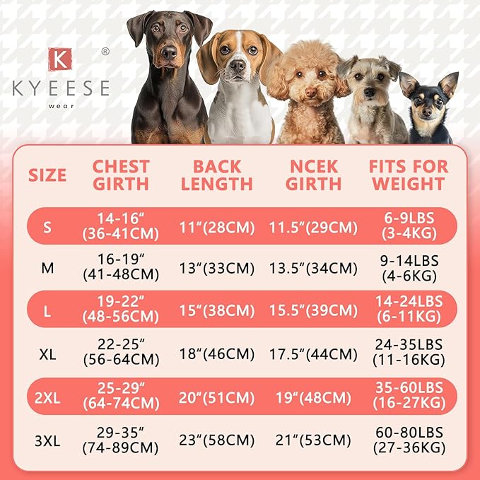 KYEESE Dog Hoodie Stretchy Dog Clothes for Small Dogs Comfort Cat Sweater Soft Pet Sweatshirt with Drawstring Cat Coat with Leash Hole Dogs Winter Coat for Cold Weather Warm Pet Clothes