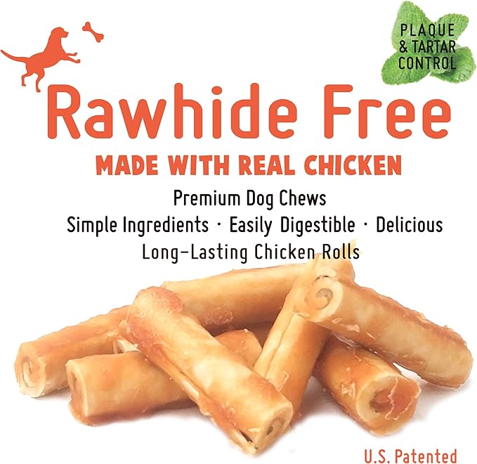Premium Dog Chew Treats Chicken Retriever Rolls for Large Dogs, Rawhide Free, Grain Free, Highly Digestible,Large 7" 2pcs/Pack x 2pack