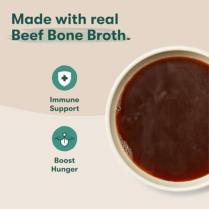 Jinx Kibble Sauce for Dogs - Premium Dog Food Kibble Topper Sauce & Flavor Booster Made with Beef Bone Broth - All-Natural Ingredients, No Additives or Fillers - 12 Oz