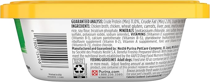 Purina Beneful Wet Dog Food, Chopped Blends With Chicken - 10 oz. Tubs (Pack of 8)