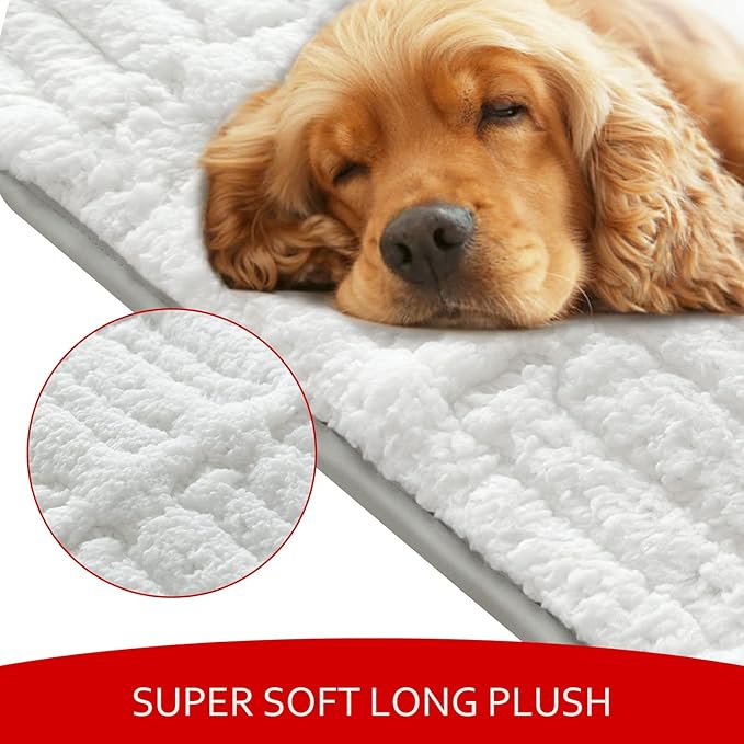 Dog Bed Crate Mat(36" X 23"), Soft Plush Dog Bed Pad Machine Washable Crate Pad, Dog Sleeping Mat with Anti Slip Bottom