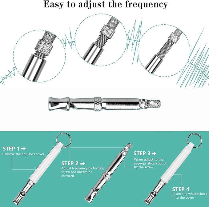 Dog Whistle to Stop Barking Neighbors Dog Adjustable Ultrasonic Silent Dog Whistle, Professional Recall Dog Training Whistleswith Lanyard ，2 Pack Dog Whistle.