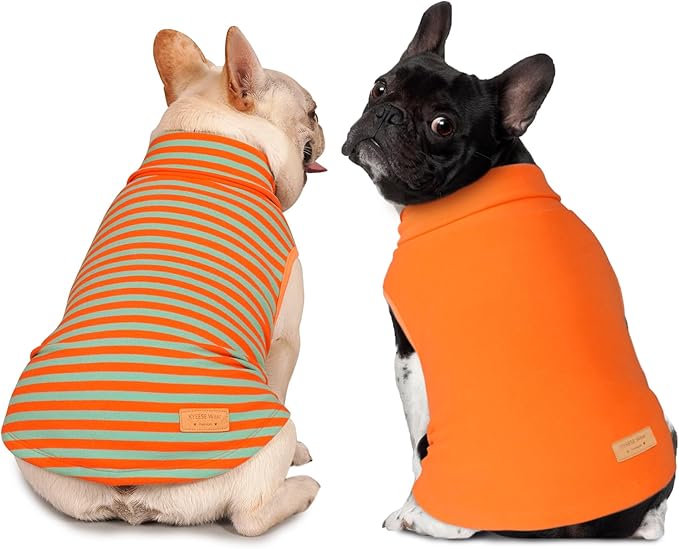 KYEESE 2Pack Dog Sweater Turtleneck Dog Sweaters for Small Dogs Male Stretchy Dogs Clothes Soft Dachshund Clothes Pullover Pet Sweatshirt Warm Pets Coats Small Pet Sweaters