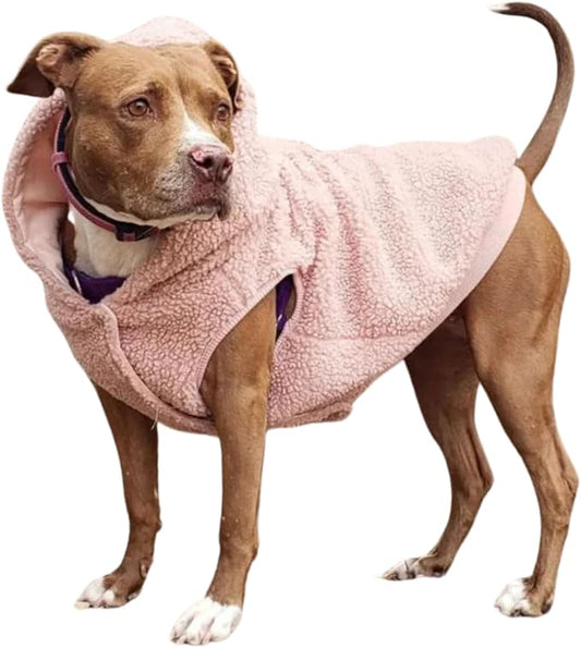 Spark Paws Teddy Dog Sweater, Sherpa Vest with Warm Fleece Lining, Winter Coat Suitable for Small Medium Large XL XXL Breeds - Pink - 3XL