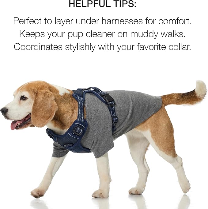 Toby II - The Perfect Tee, 3 Pack Short Sleeve Pet T-Shirt 100% Organic Cotton Tees Clothes for Small, Medium, Large Dogs, Gray Ombre, Small