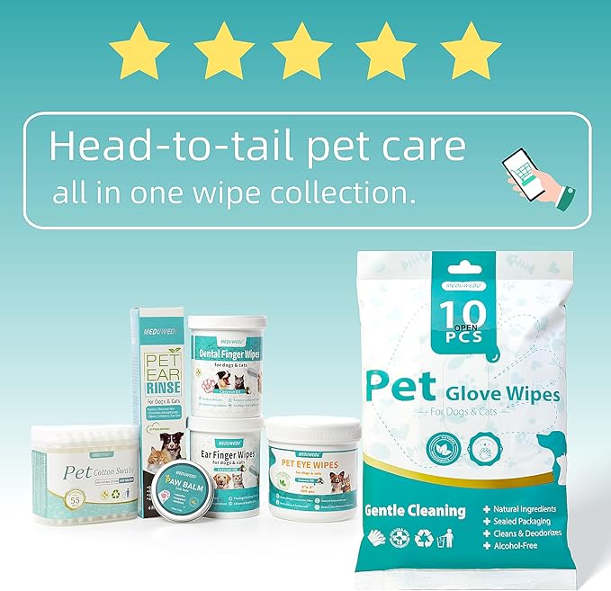Dog Ear Cleaner, Dog Ear Care Liquid, Dog and Cat Ear Cleaner to Eliminates Ear Odour, Dirt and Debris Pet Ear Cleaner Solution,Remove Wax, Dirt & Stop Smelly, Itchy, Non-Irritating, 4 Fl oz