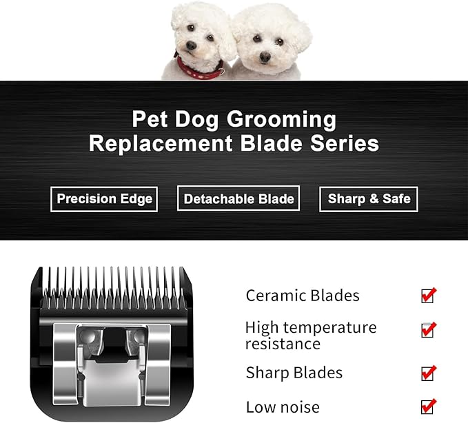 10 Blades Dog Grooming Blades Compatible with Andis/Oster A5/Wahl KM-10 Series Dog Clippers,Detachable Clipper Replacement Blade,Black (5PCS Black-#10+3FC+4FC+5FC+7FC)