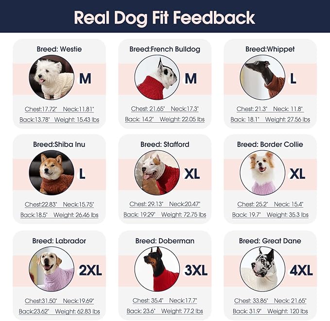 IECOii Girl XXL Dog Sweater Dress, Cozy Cable Knit Dog Sweater for Large Dogs Girl, Pink, XXLarge, 2XL Pet Pullover Knitted Dress for Winter, Turleneck with Sleeve, Warm Sweaters for Female Pitbull
