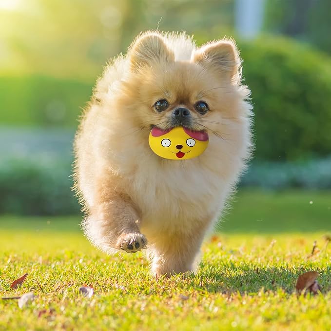 Squeaky Dog Toys Funny Animal Dog Balls for Puppy Mini Small Pet Dogs 6 Pcs/Set (Cat)