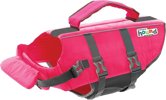Outward Hound Granby Splash Dog Life Jacket, High-Buoyancy Dog Life Vest for Swimming, Boating, and Water Safety, XS, Pink