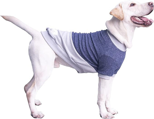 Extra Large Dog Sweaters Warm Clothes Pullover Sweatshirts for Labrador Rottweiler Great Dane, Blue Grey, 3X-Large