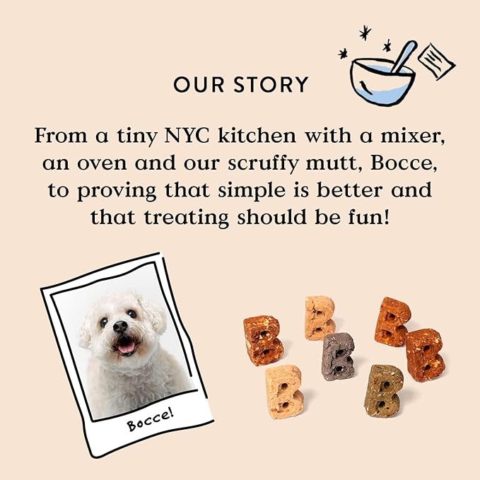 Bocce's Bakery Dailies Super Shield Dog Treats for Immune Support, Wheat-Free Dog Treats, Made with Real Ingredients, Baked in The USA, All-Natural Soft & Chewy, Peanut Butter & Apple, 6 oz