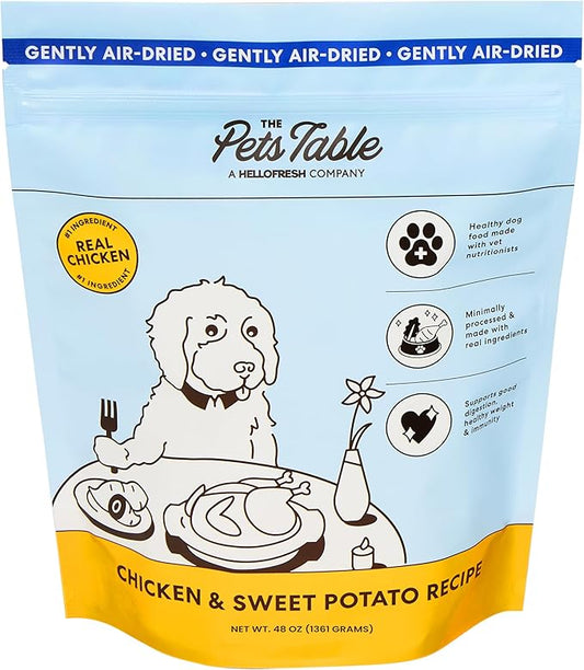 The Pets Table Chicken & Sweet Potato Air Dried Dog Food, 3 lbs/ 48 oz Bag