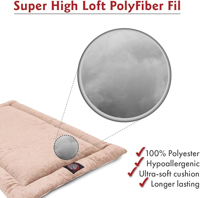 Majestic Pet Dog Crate Mat - Machine Washable Soft Plush Pet Bed Pad for Crates & Kennels USA Crafted 24"x18" Villa Pearl