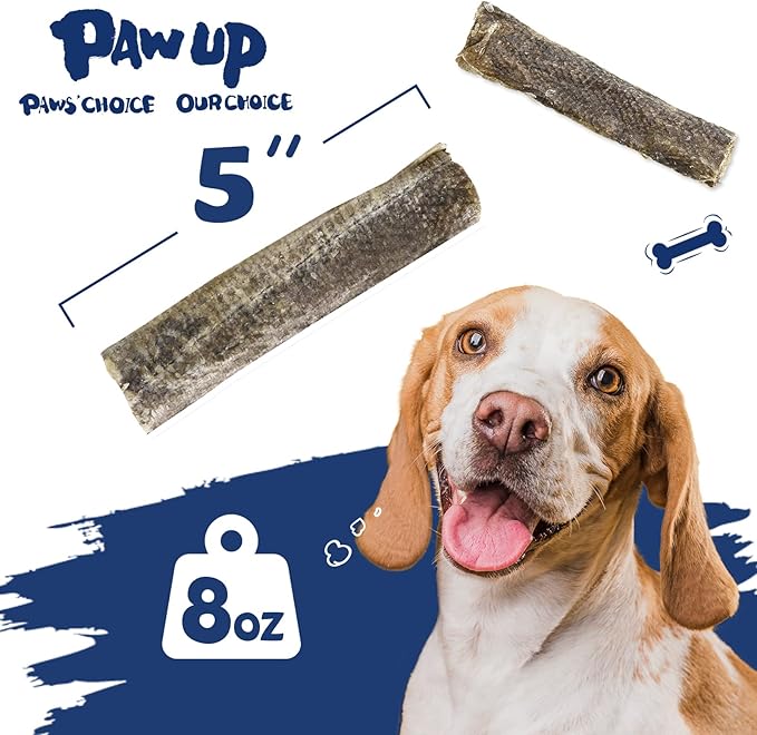 PAWUP Dog Treats, Cod Skins Dog Treat with Taurine, One-Ingredient Grain-Free Chew Fish Skin Rolls Rich in Omega3, 8 oz
