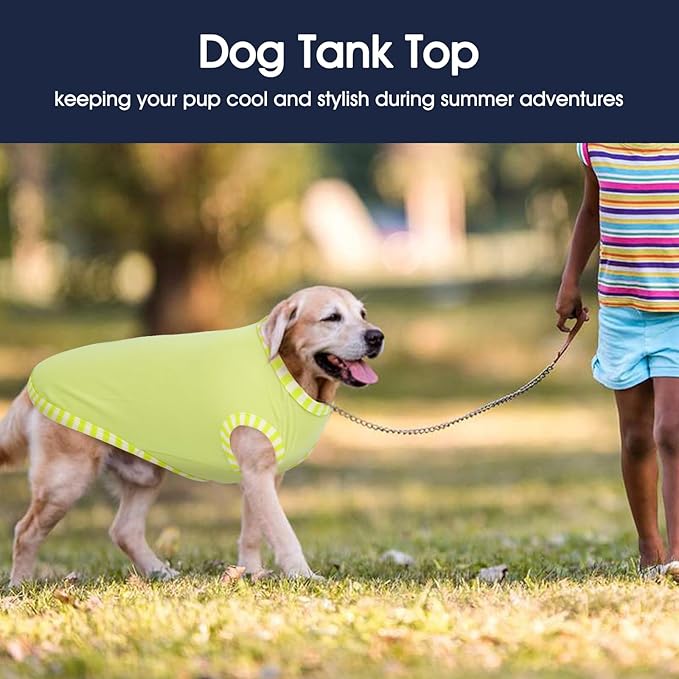 IECOii 2 Pack Great Dane Dog T Shirts | Comfortable Fabric Vest for Dogs with Sensitive Skin - Durable Fit - Spring, Summer, Fall Wear for Giant Breed, Pink+Green,5XL
