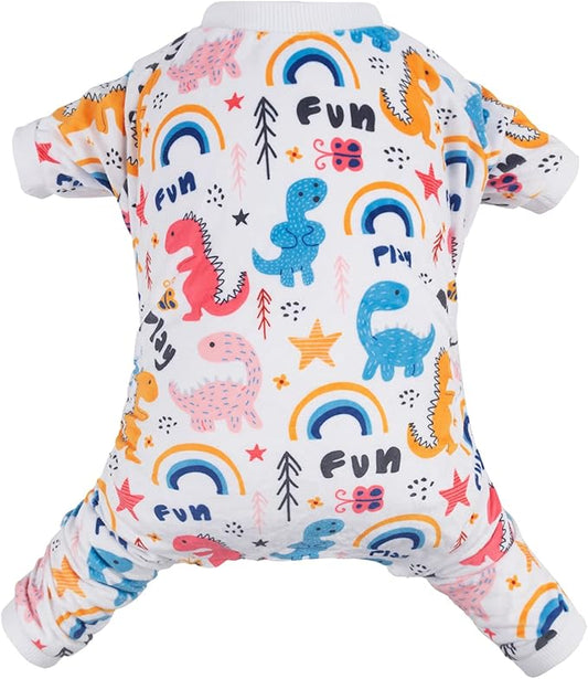 CuteBone Small Dogs Outfit Soft Puppy Onesies Pjs Dog Pajamas Pet Coat Cat Apparel Comfy Doggie Jumpsuit Bodysuit for All Seasons P159L