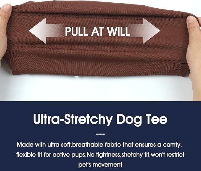 IECOii 2 Pack Summer Dog Shirt | Stretchy Fade-Resistant Fabric, Machine Washable Convenient,Home & Outdoor Clothes Fit for Medium Breeds, Coffee+DarkRed, XL